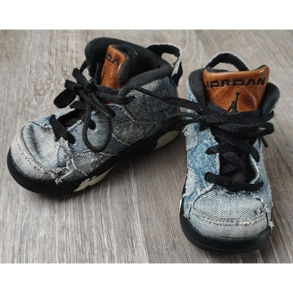 Nike Air Jordan 5C Retro‎ Blue Washed Denim Infant Shoes CV5488-401 ** Flaw